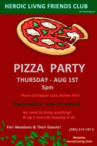 AUG 1 PIZZA PARTY